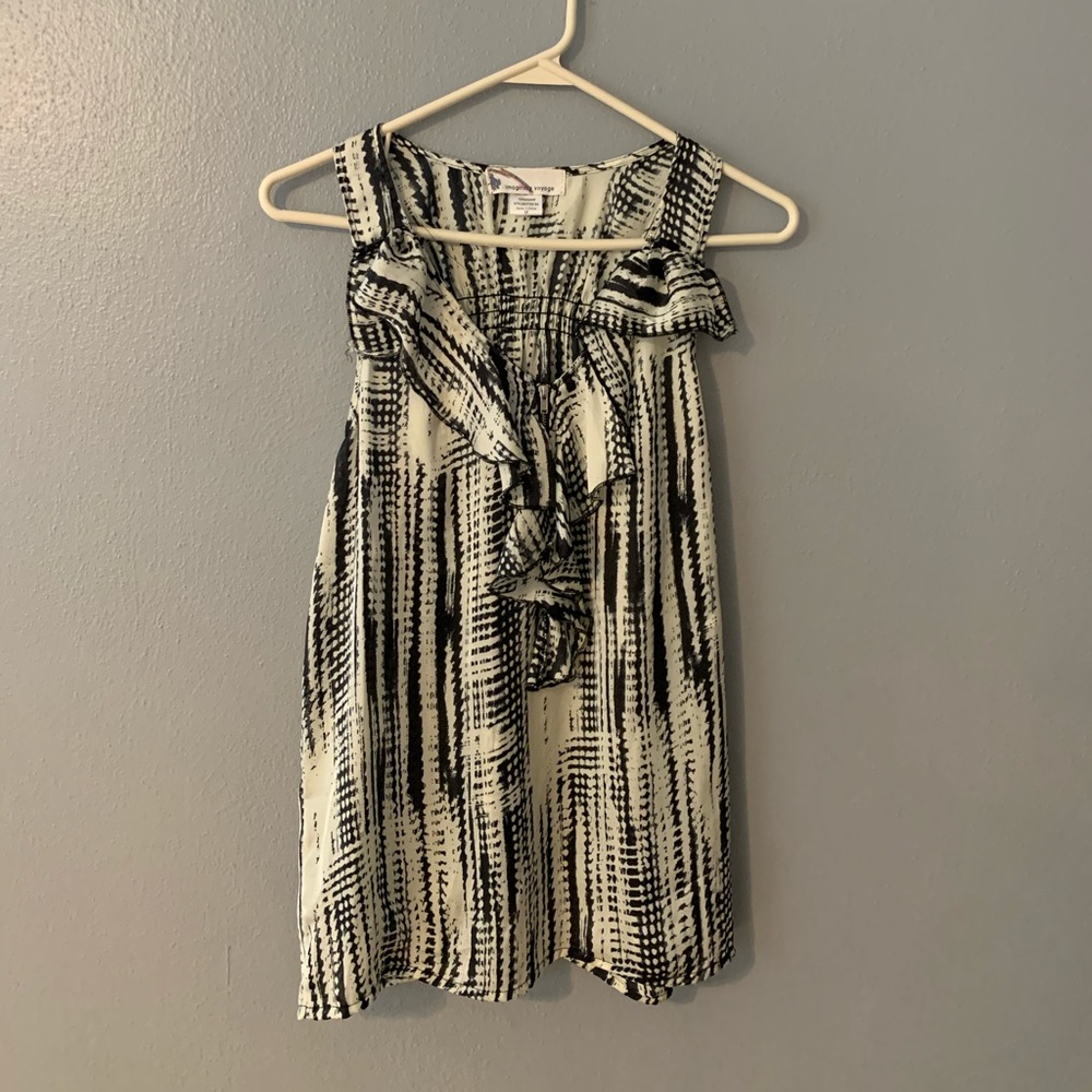 Black and white blouse